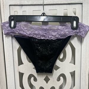 Daisy Beachwear Lilac Purple Sequin & Lace Bikini Bottom